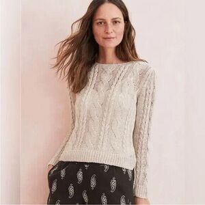 Garnet hill linen cotton open knit